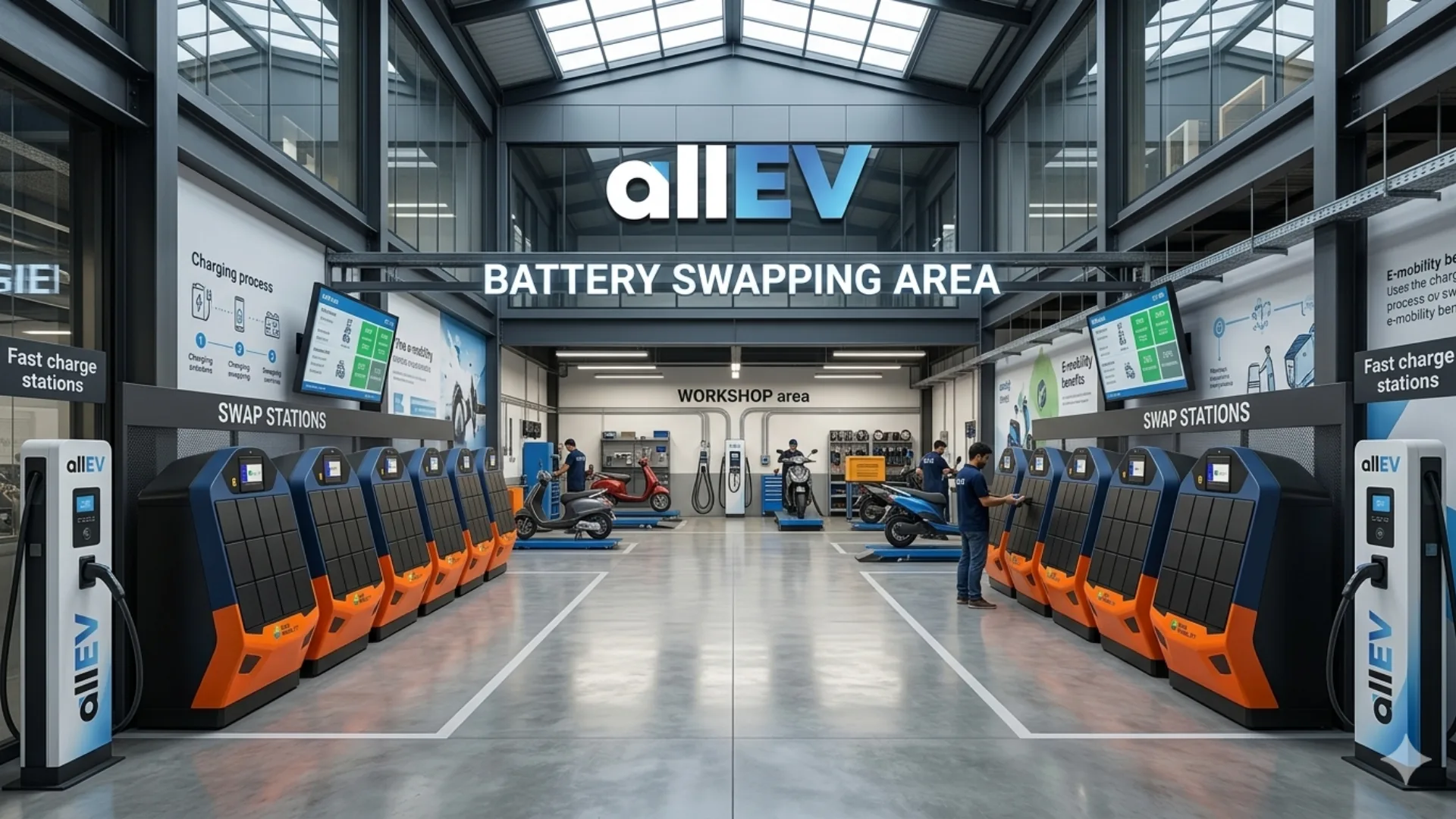 allEV integrated charging and service hub in Hyderabad
